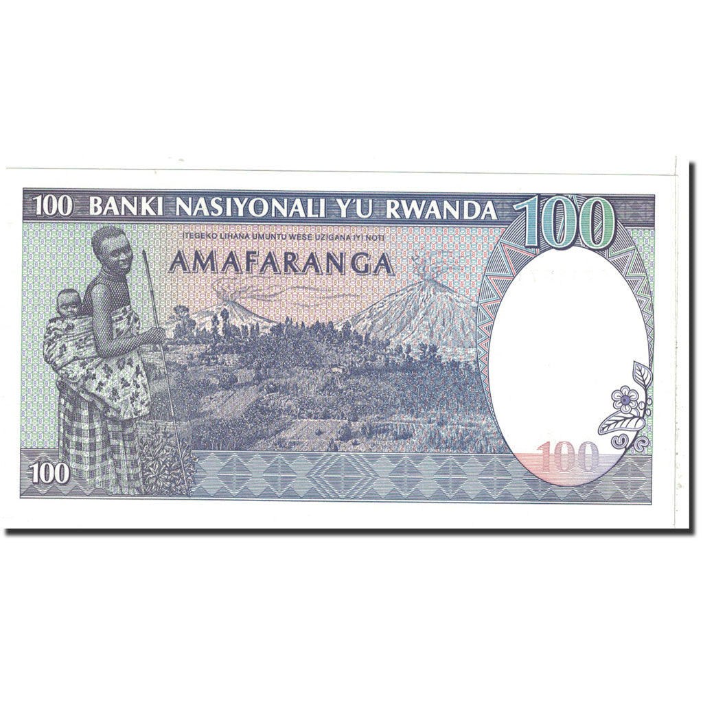 Biljet, Rwanda, 100 Francs, 1989, 1989-04-24, KM:19, NIEUW