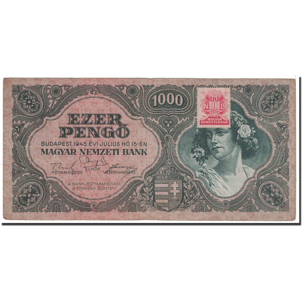 Banknote, Hungary, 1000 Pengö, 1945, 1945-07-15, KM:118b, EF(40-45)