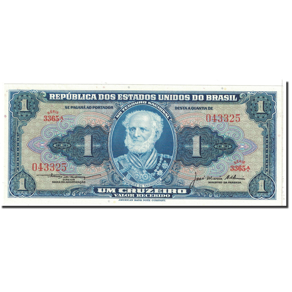 Banknote, Brazil, 1 Cruzeiro, 1954, Undated, KM:150c, UNC(65-70)