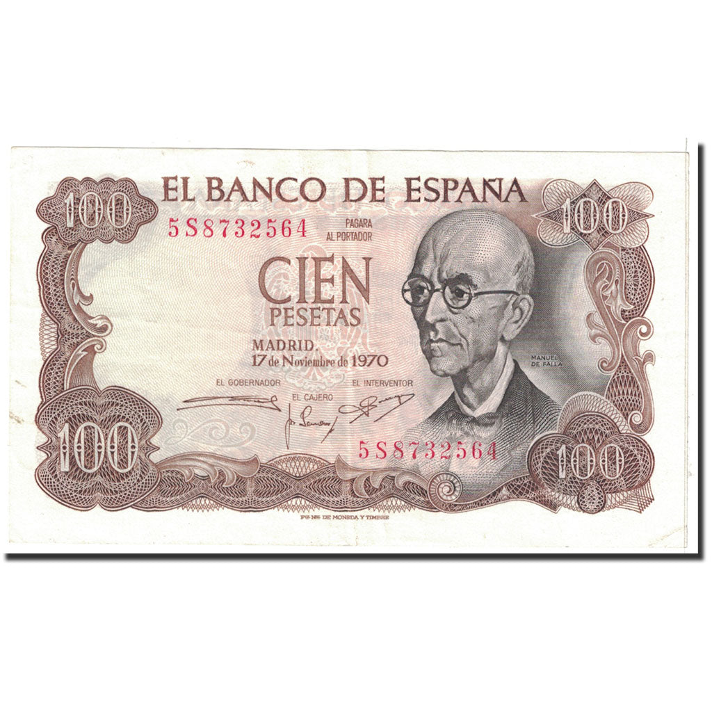Billet, Espagne, 100 Pesetas, 1970, 1970-11-17, KM:152a, SPL