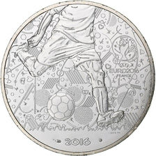 France, 10 Euro, UEFA Euro 2016, 2016, Monnaie de Paris, MS(63), Silver