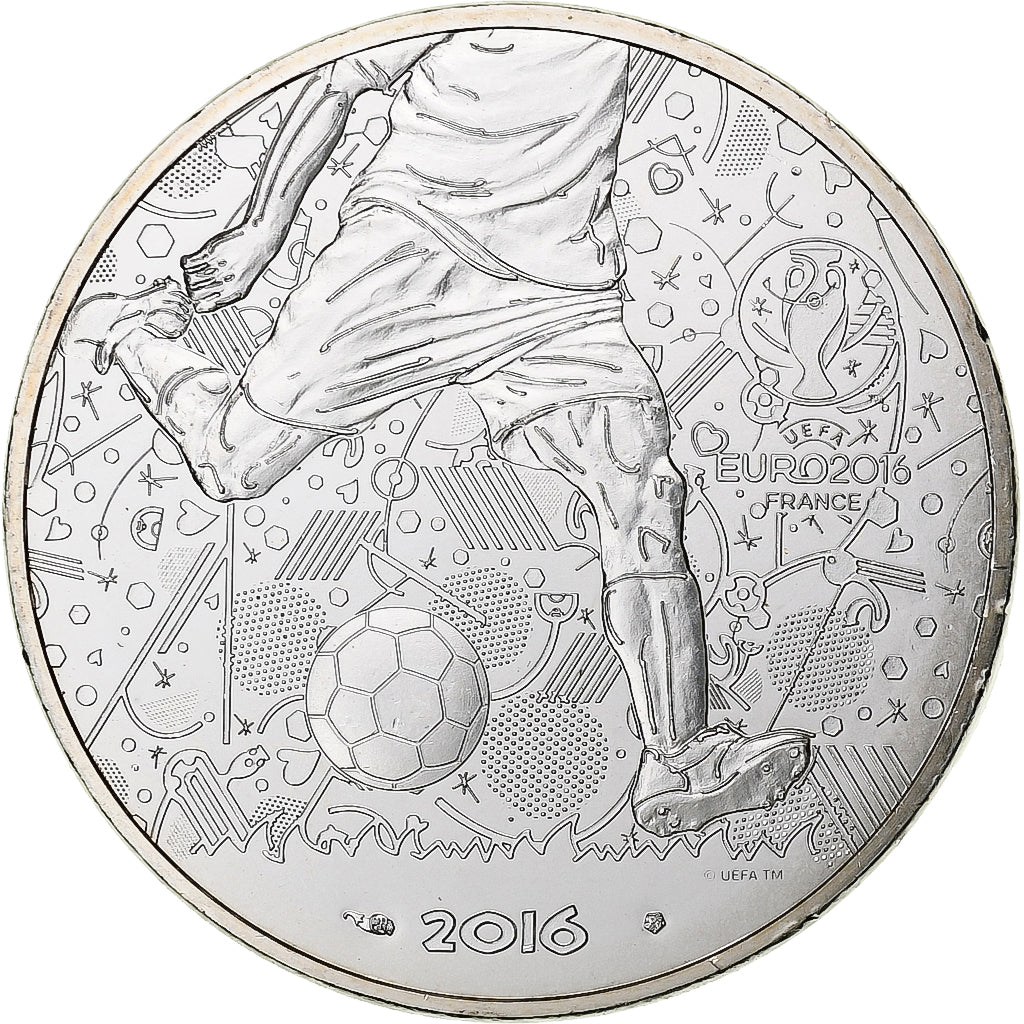 France, 10 Euro, UEFA Euro 2016, 2016, Monnaie de Paris, SPL, Argent