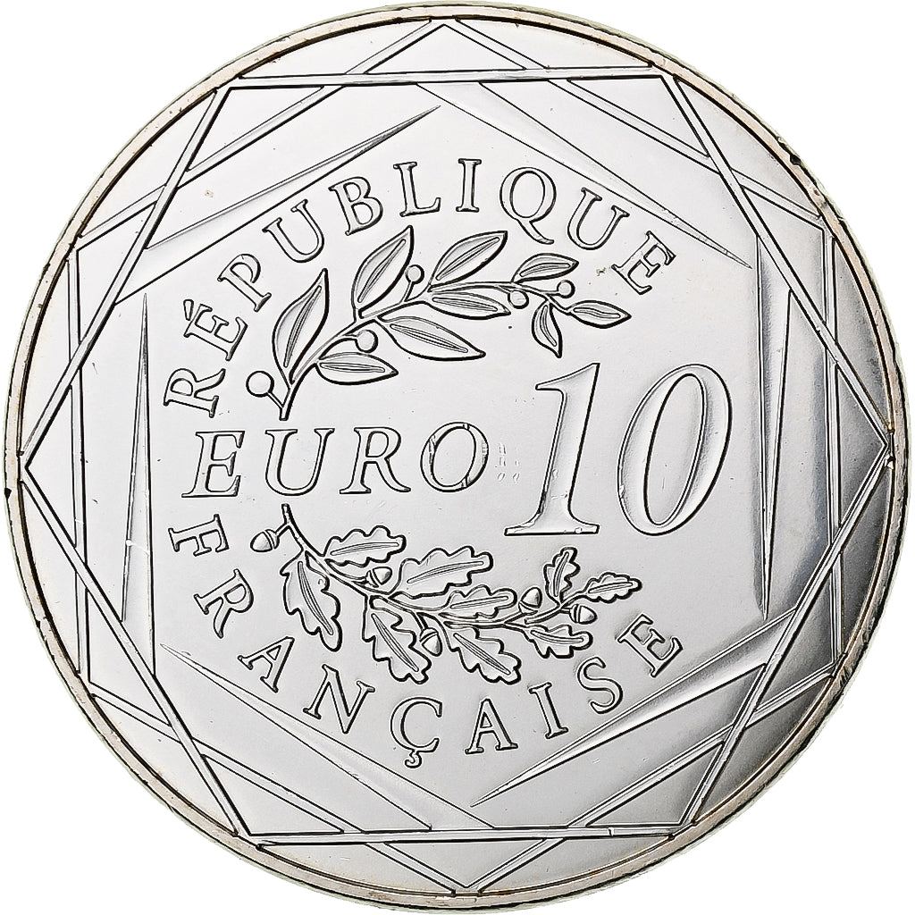 France, 10 Euro, UEFA Euro 2016, 2016, Monnaie de Paris, SPL, Argent