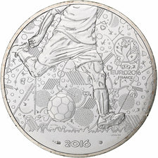 France, 10 Euro, UEFA Euro 2016, 2016, Monnaie de Paris, MS(63), Silver