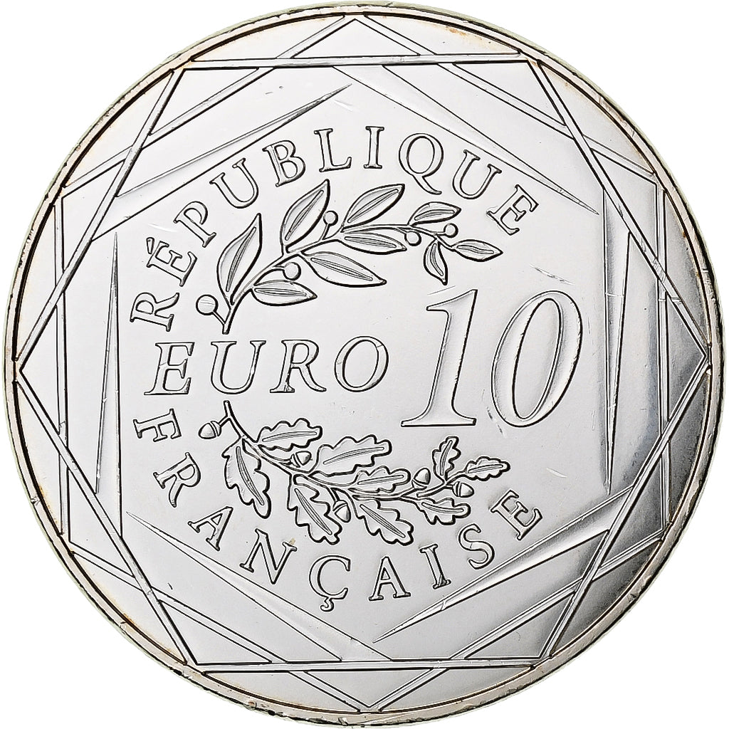 Francia, 10 Euro, UEFA Euro 2016, 2016, Monnaie de Paris, SC, Plata
