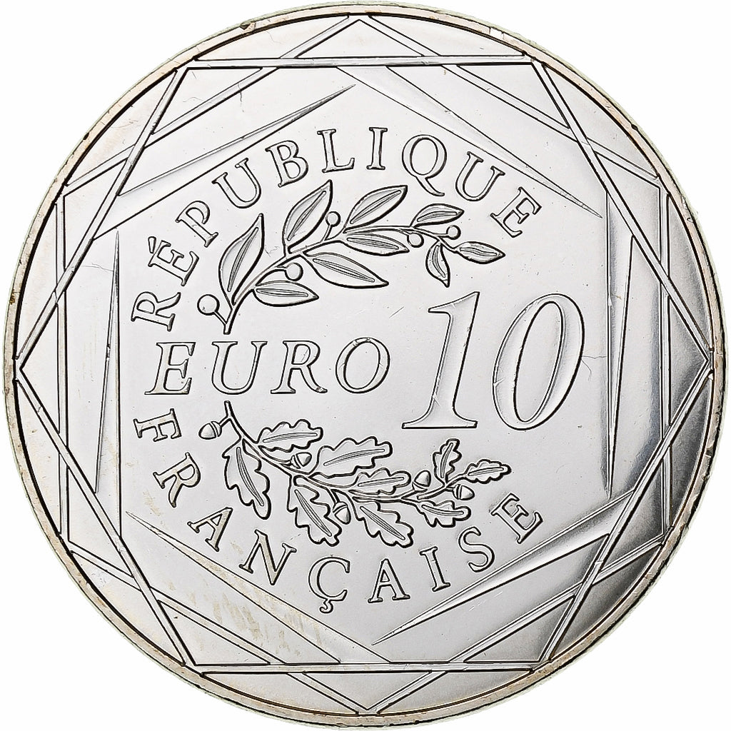 France, 10 Euro, UEFA Euro 2016, 2016, Monnaie de Paris, SPL, Argent