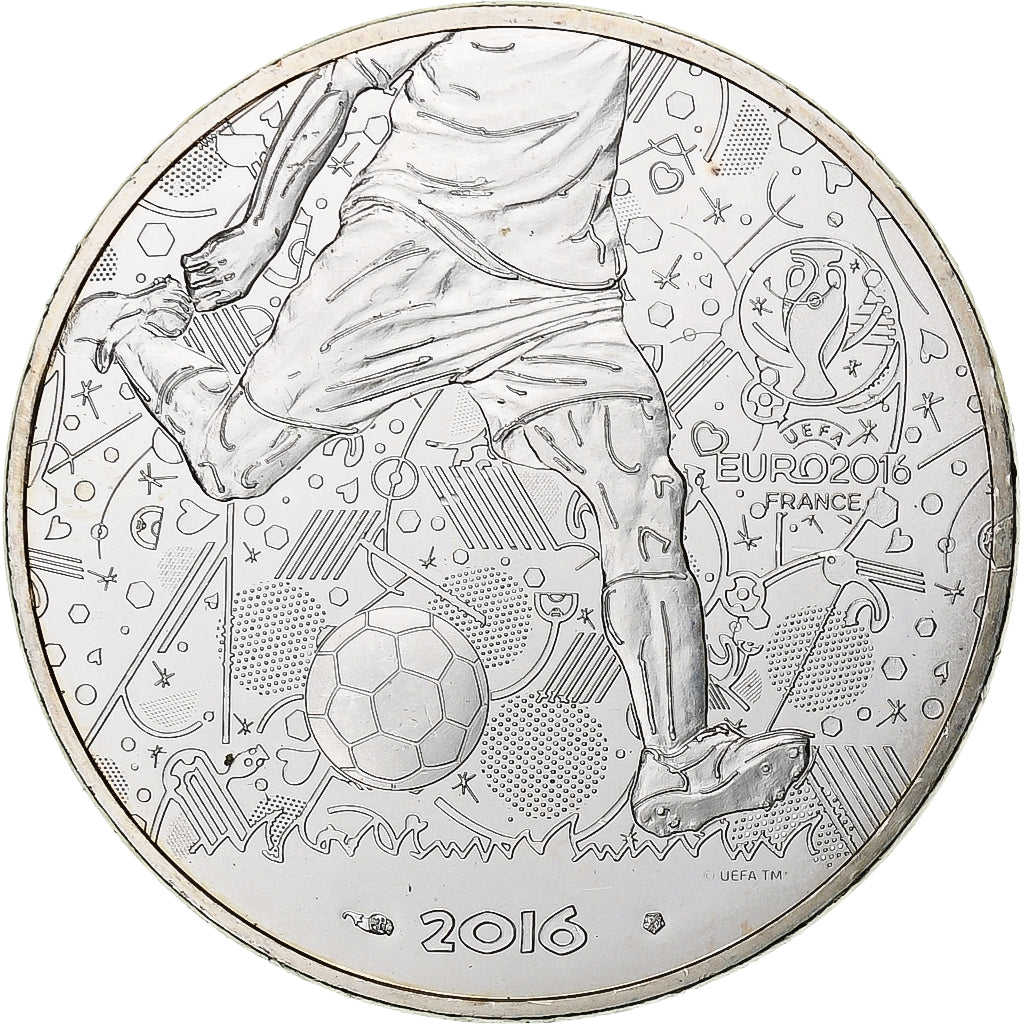 Francia, 10 Euro, UEFA Euro 2016, 2016, Monnaie de Paris, SPL, Argento