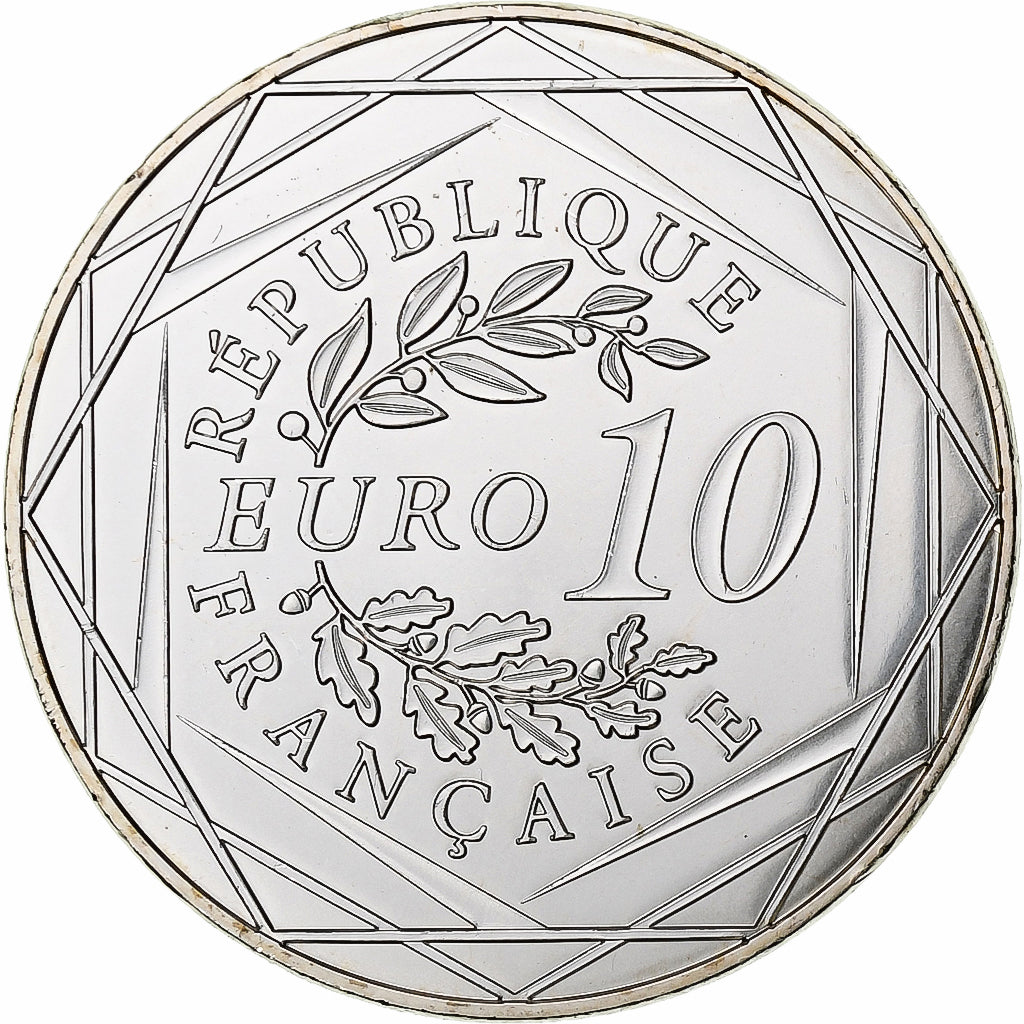 Francia, 10 Euro, UEFA Euro 2016, 2016, Monnaie de Paris, SPL, Argento