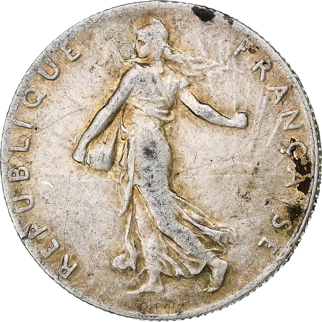 France, 50 Centimes, Semeuse, 1917, Paris, Silver, VF(30-35), Gadoury:420