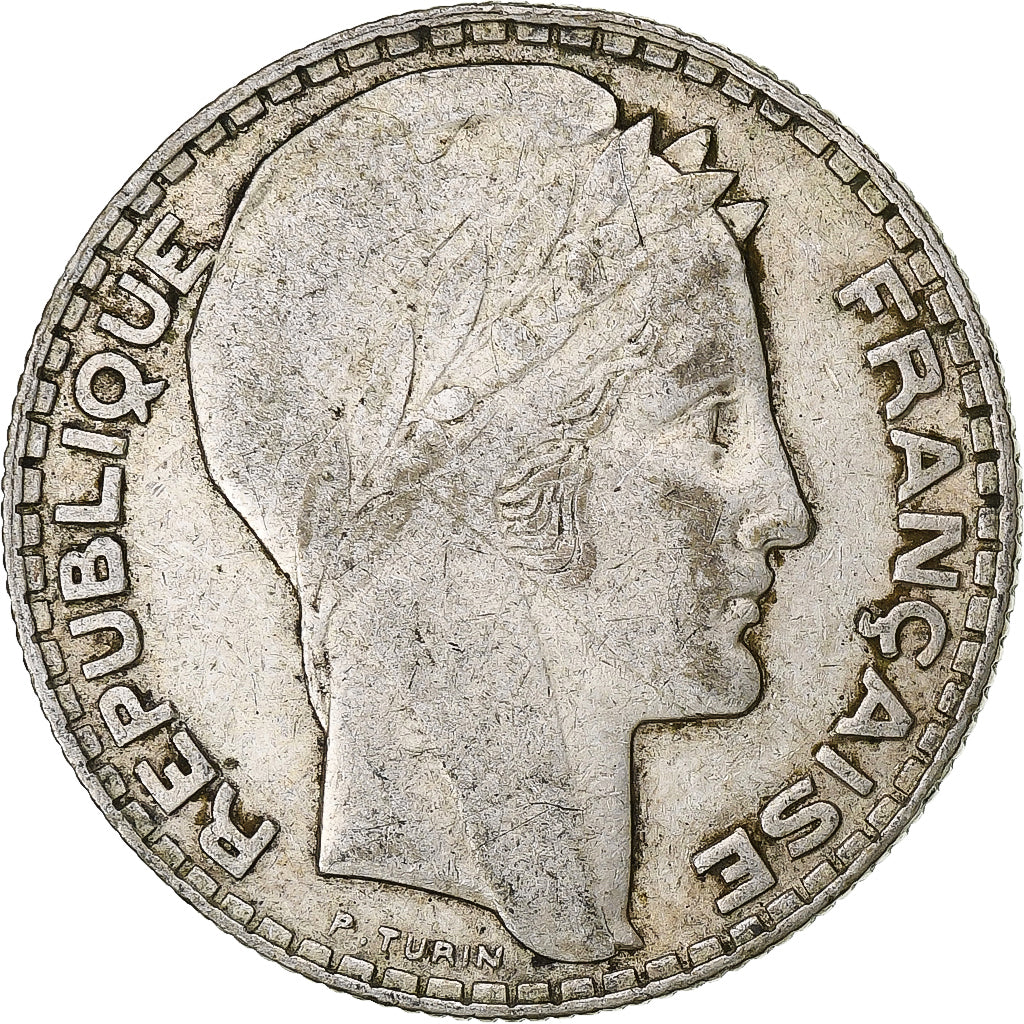 Francja, 10 Francs, Turin, 1932, Paris, Srebro, VF(30-35), KM:878