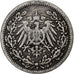 GERMANY - EMPIRE, 1/2 Mark, 1906, Stuttgart, Silver, VF(20-25), KM:17