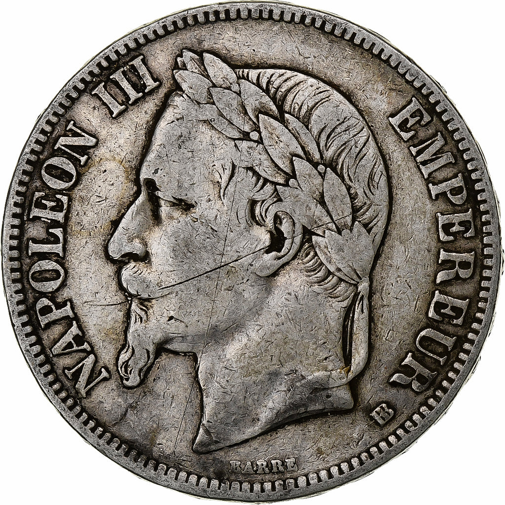 France, 5 Francs, Napoléon III, 1867, Strasbourg, Silver, VF(20-25), KM:799.2
