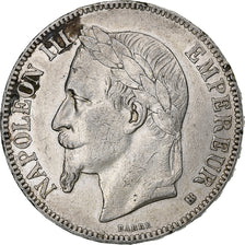 France, 5 Francs, Napoléon III, 1867, Strasbourg, Silver, EF(40-45), KM:799.2