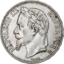 France, 5 Francs, Napoléon III, 1867, Strasbourg, Silver, EF(40-45), KM:799.2