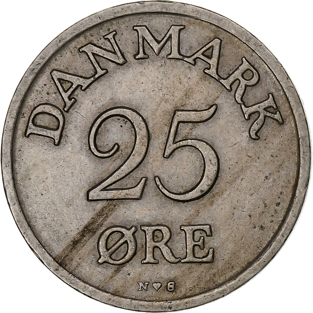 Denmark, Frederik IX, 25 Öre, 1950, Copenhagen, Copper-nickel, EF(40-45)