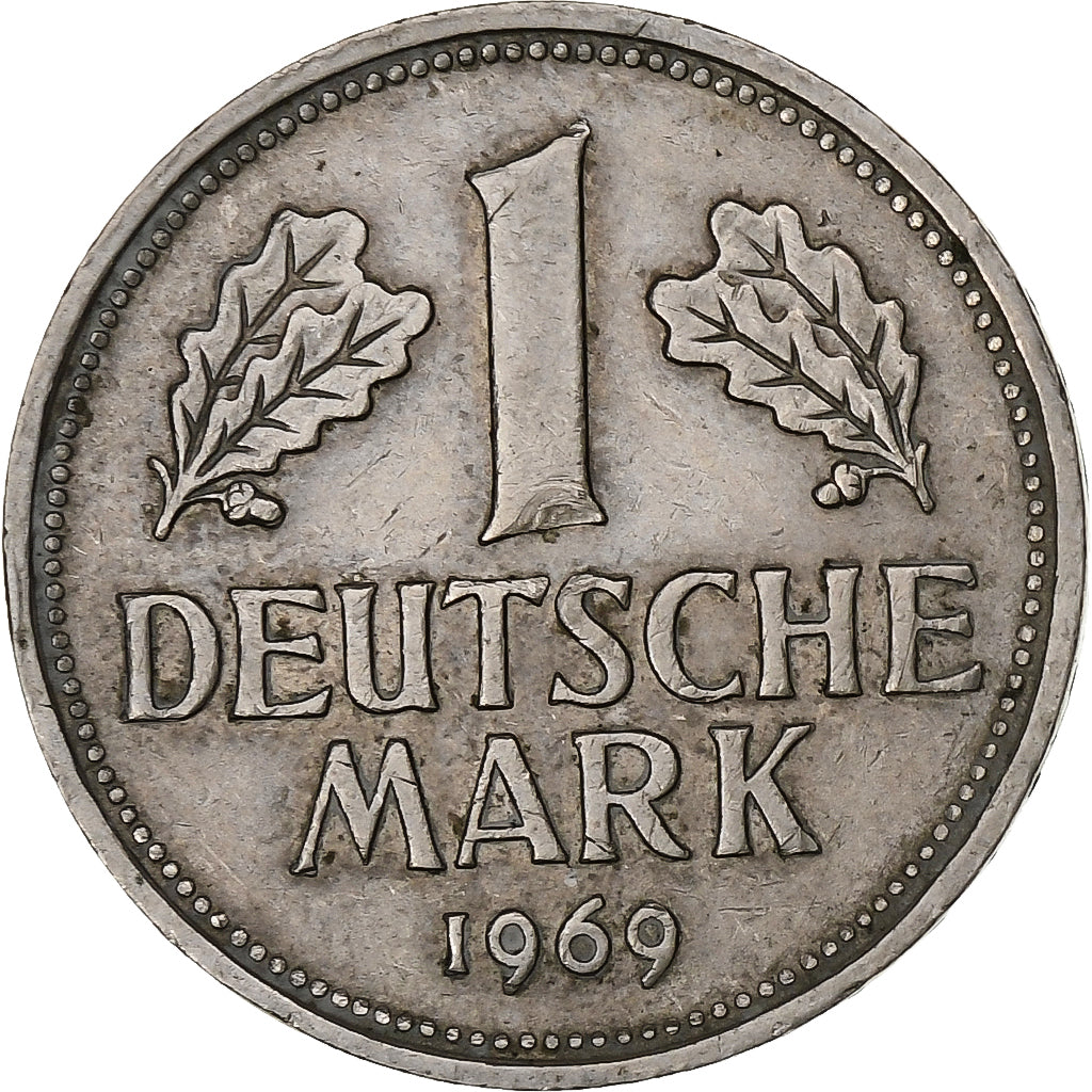ALEMANHA - REPÚBLICA FEDERAL, Mark, 1969, Munich, Cobre-níquel, AU(50-53)