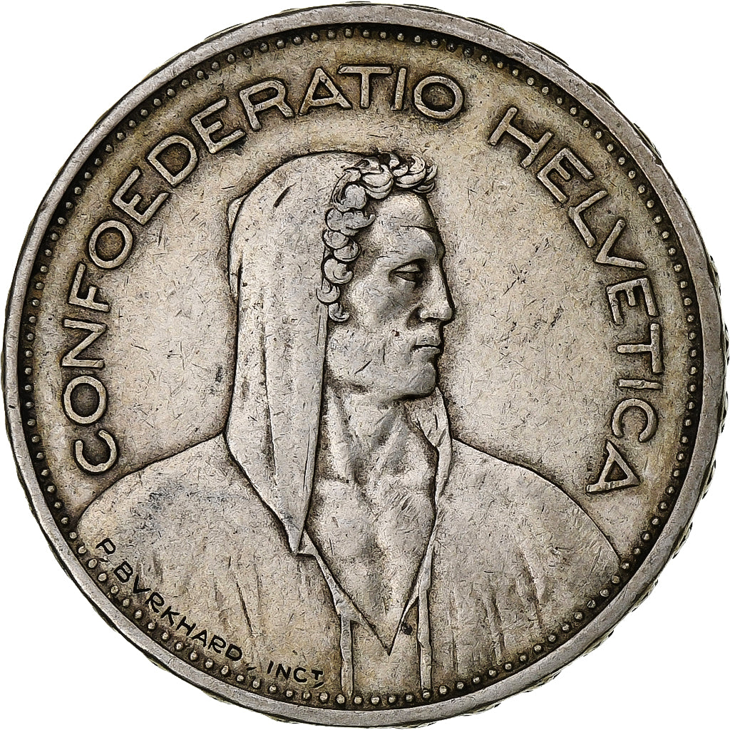 Svizzera, 5 Francs, 1932, Bern, Argento, MB+, KM:40