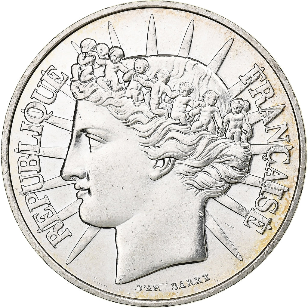 France, 100 Francs, Fraternité, 1988, Silver, MS(60-62), Gadoury:903, KM:966