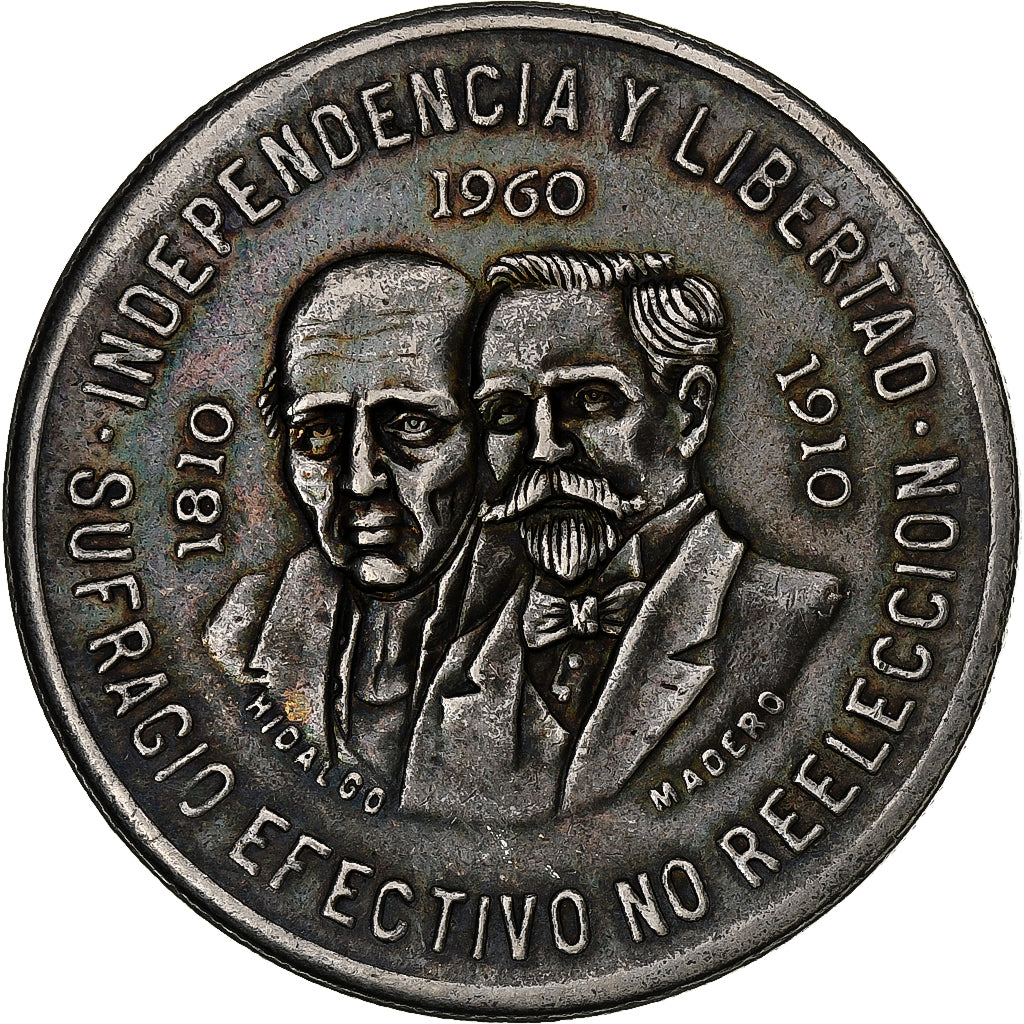 Mexico, 10 Pesos, 1960, Mexico City, Silver, EF(40-45), KM:476