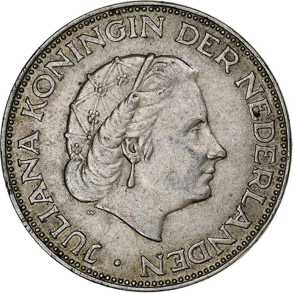 Pays-Bas, Juliana, 2-1/2 Gulden, 1966, Utrecht, Argent, TTB+, KM:185