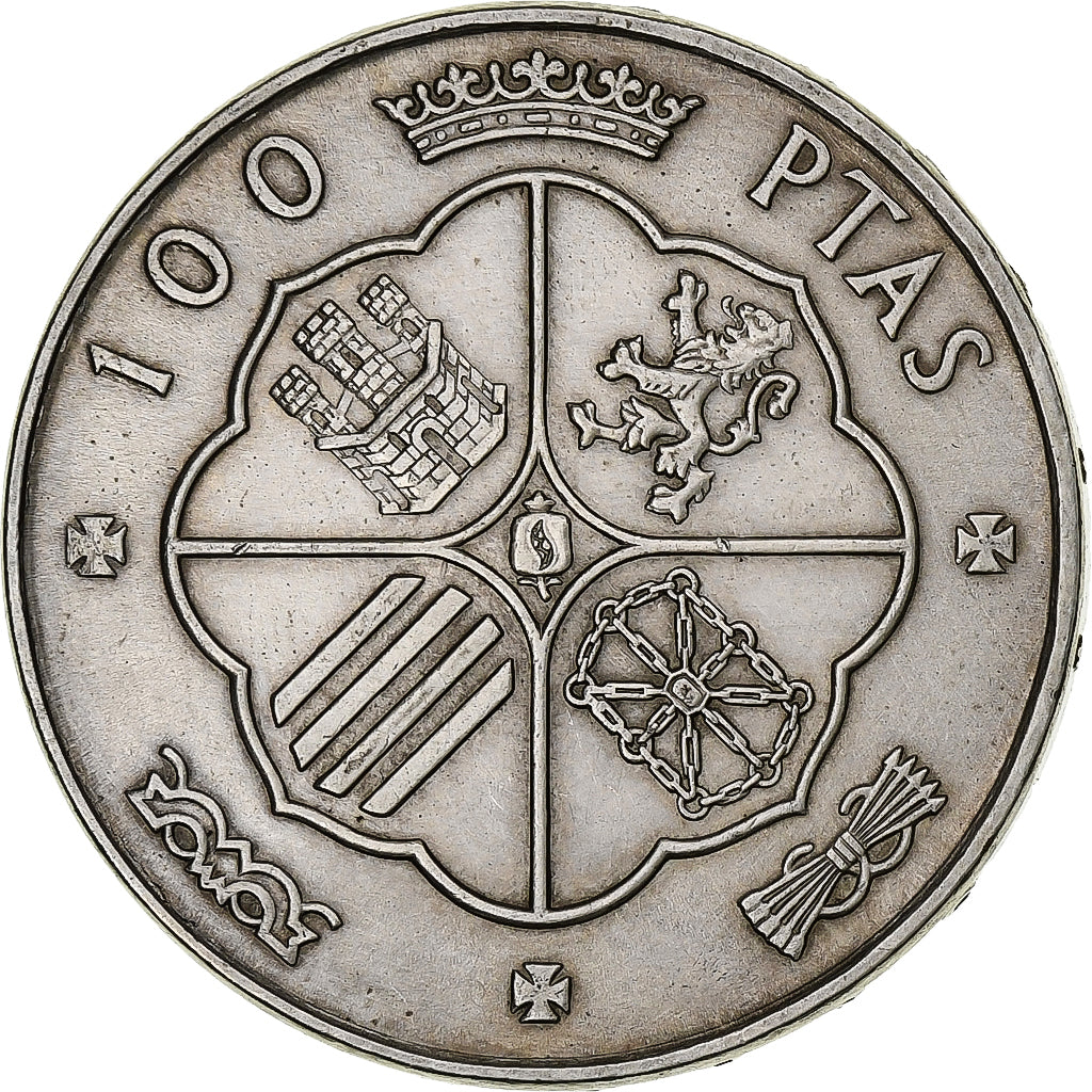 Spain, Caudillo and regent, 100 Pesetas, 1968, Silver, EF(40-45), KM:797