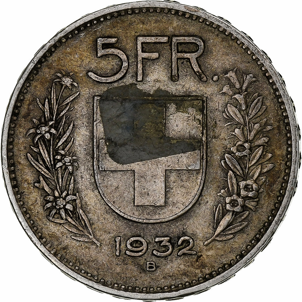 Switzerland, 5 Francs, 1932, Bern, Silver, VF(30-35), KM:40
