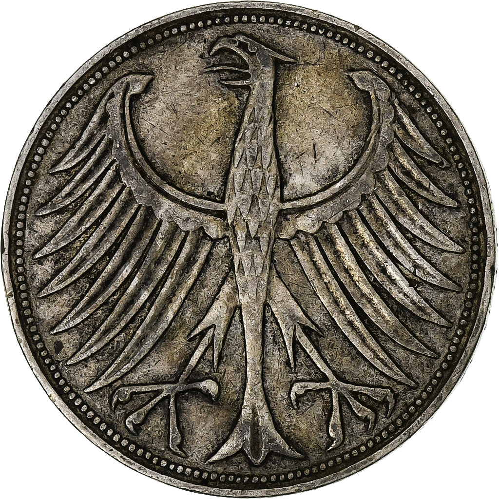 République fédérale allemande, 5 Mark, 1951, Munich, Argent, TTB, KM:112.1