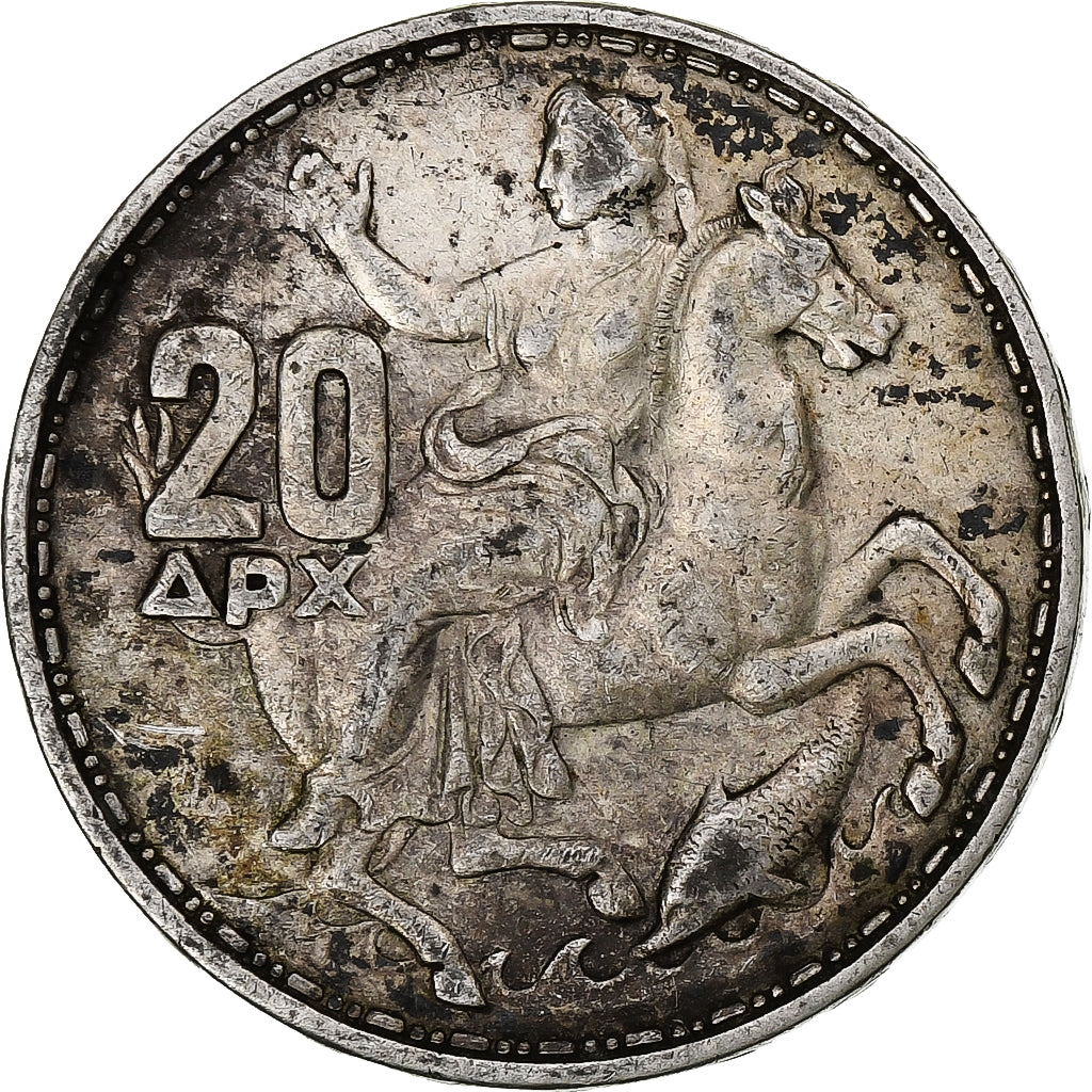 Griechenland, 20 Drachmai, 1960, Silber, SS, KM:73