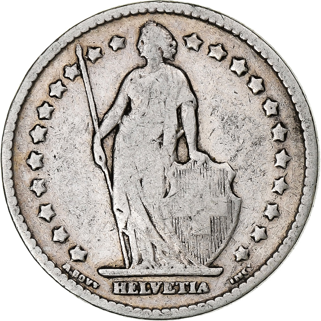 Szwajcaria, Franc, 1903, Bern, Srebro, VF(20-25), KM:24
