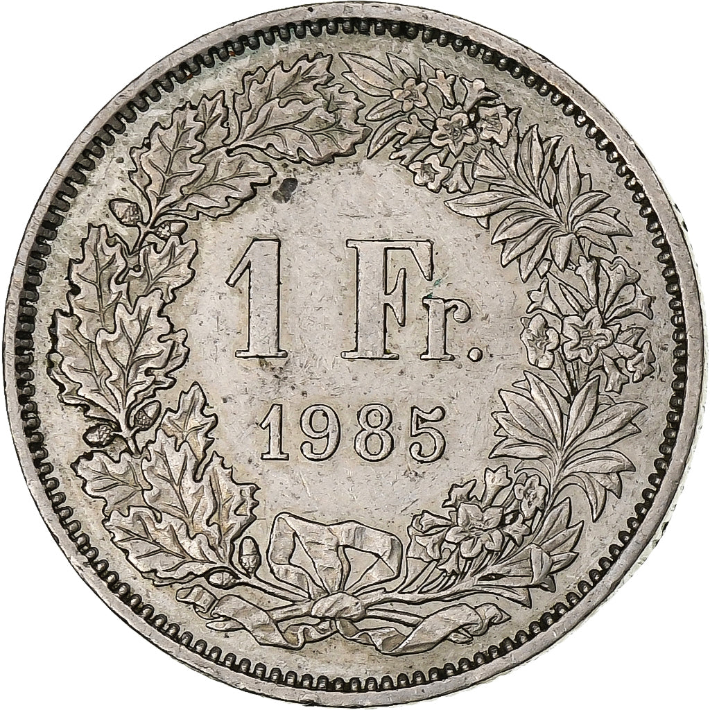 Switzerland, Franc, 1985, Bern, Copper-nickel, EF(40-45), KM:24a.3