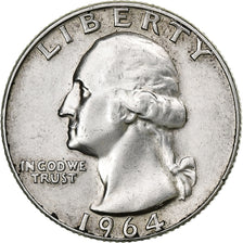 United States, Quarter, Washington Quarter, 1964, U.S. Mint, Denver, Silver
