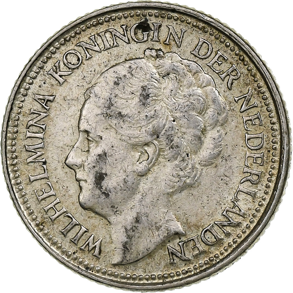 Países Baixos, Wilhelmina I, 10 Cents, 1936, Utrecht, Prata, EF(40-45), KM:163