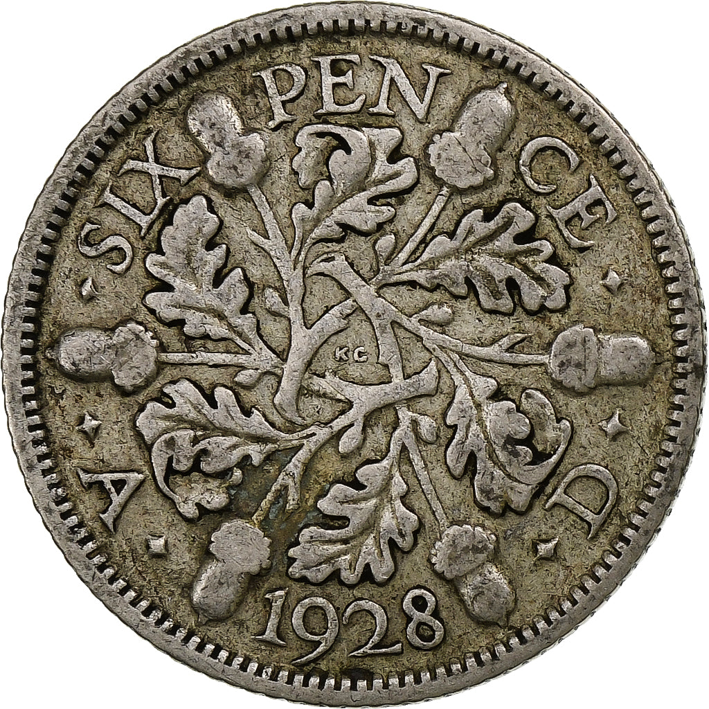 Great Britain, George V, 6 Pence, 1928, Silver, VF(30-35), KM:832