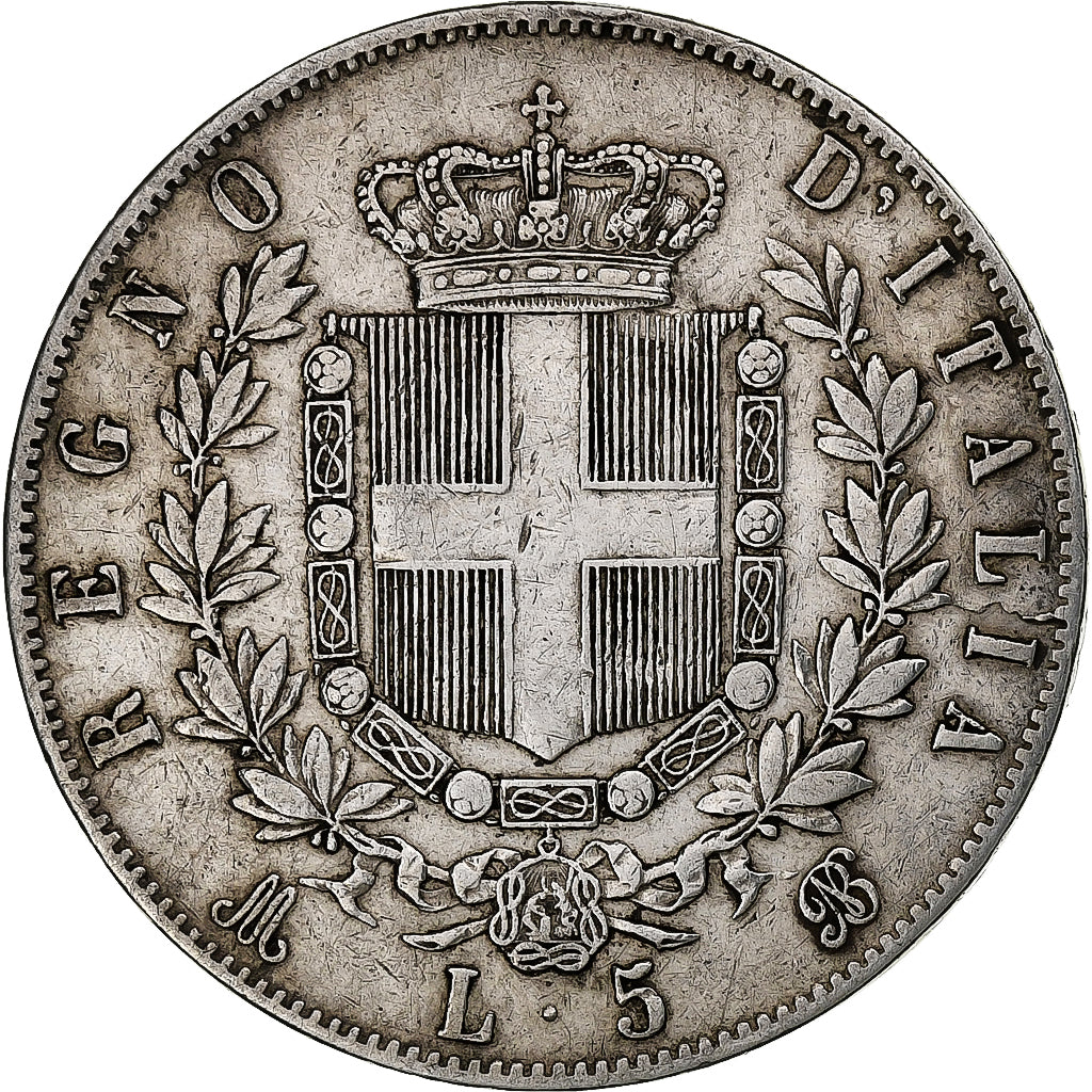 Italy, Vittorio Emanuele II, 5 Lire, 1871, Milan, Silver, VF(30-35), KM:8.3