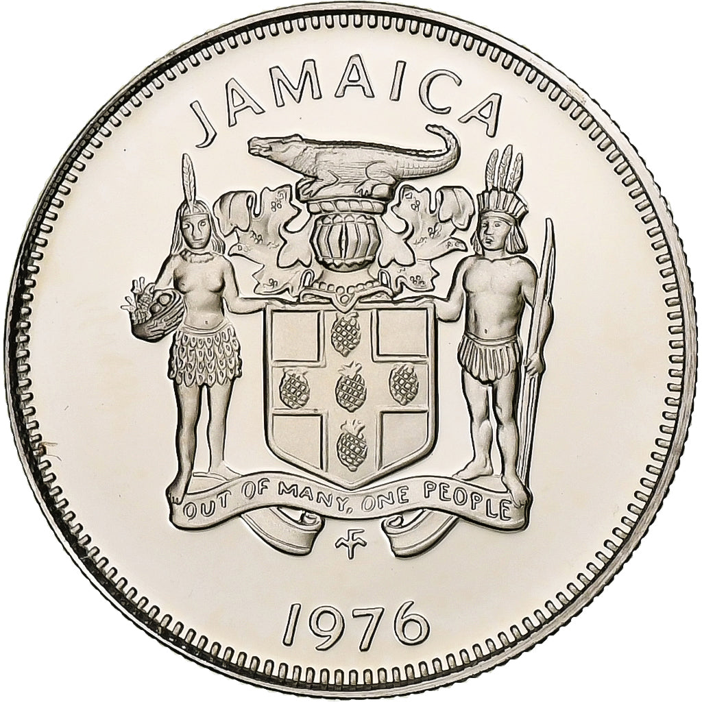Jamaica, Elizabeth II, 5 Cents, 1976, Franklin Mint, Copper-nickel, MS(65-70)