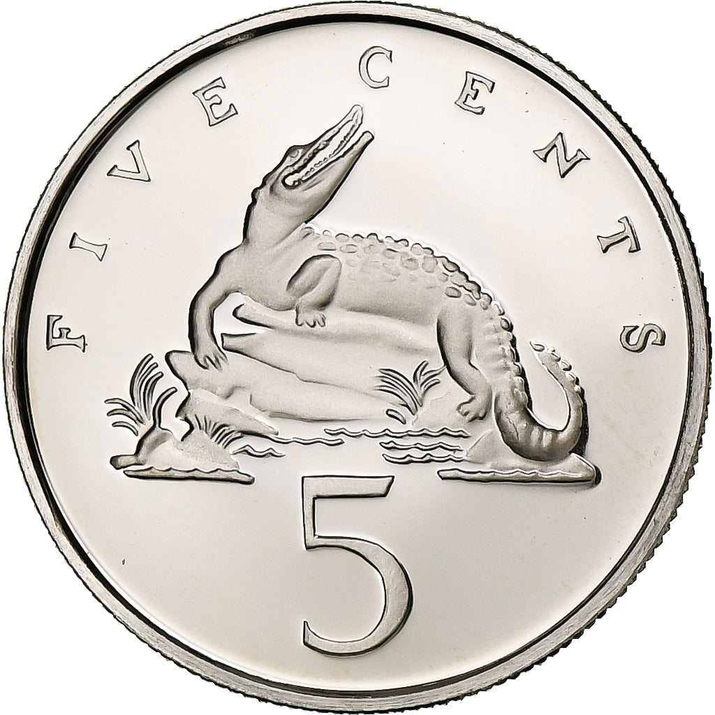 Jamaica, Elizabeth II, 5 Cents, 1976, Franklin Mint, Copper-nickel, MS(65-70)