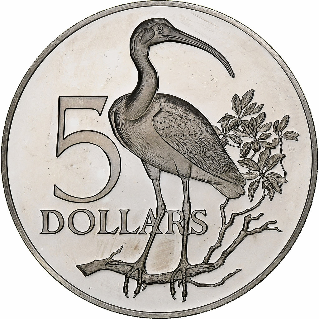 TRINIDAD & TOBAGO, 5 Dollars, 1975, Franklin Mint, Silver, MS(65-70), KM:8