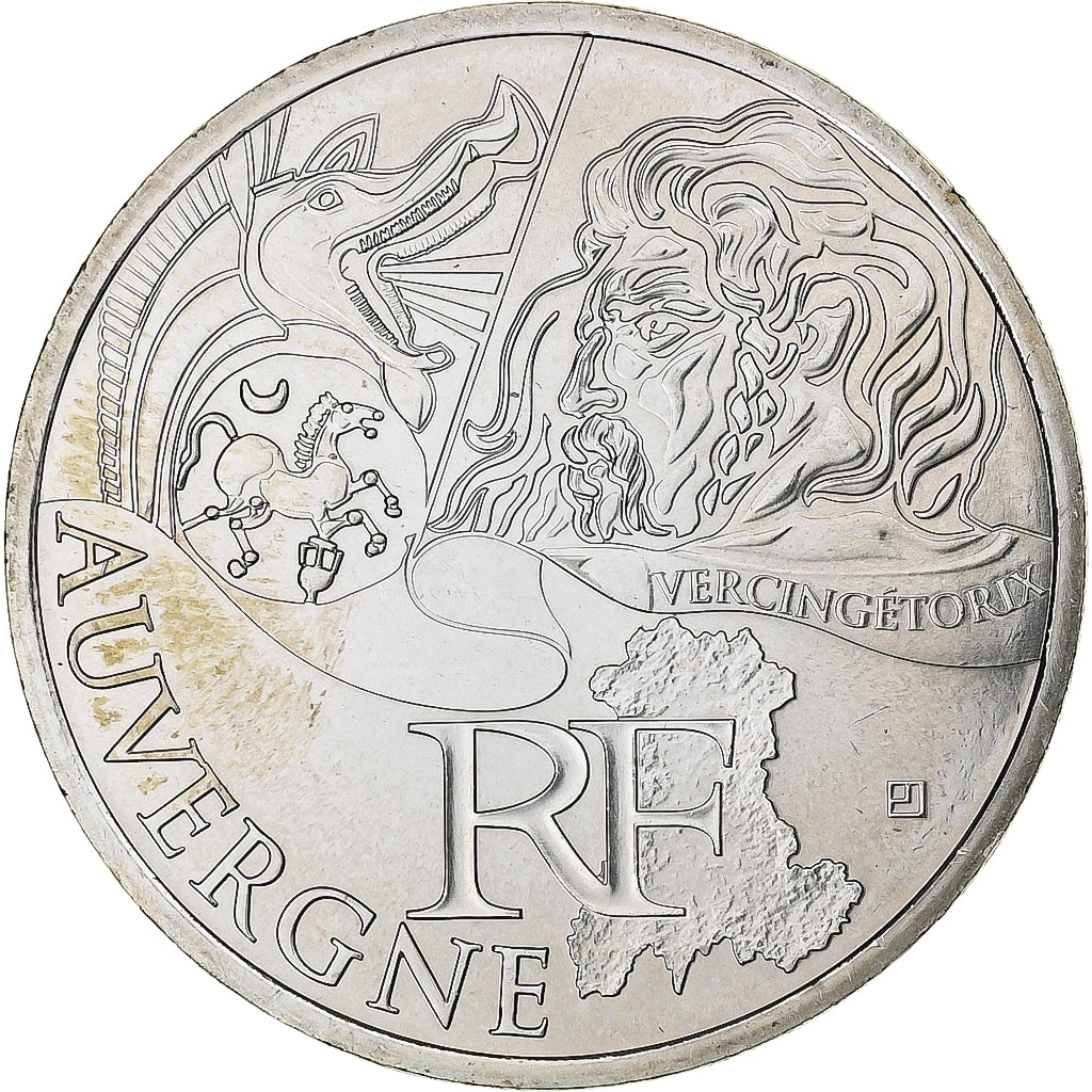 Frankreich, 10 Euro, Auvergne, Vercingetorix, 2012, Silber, UNZ