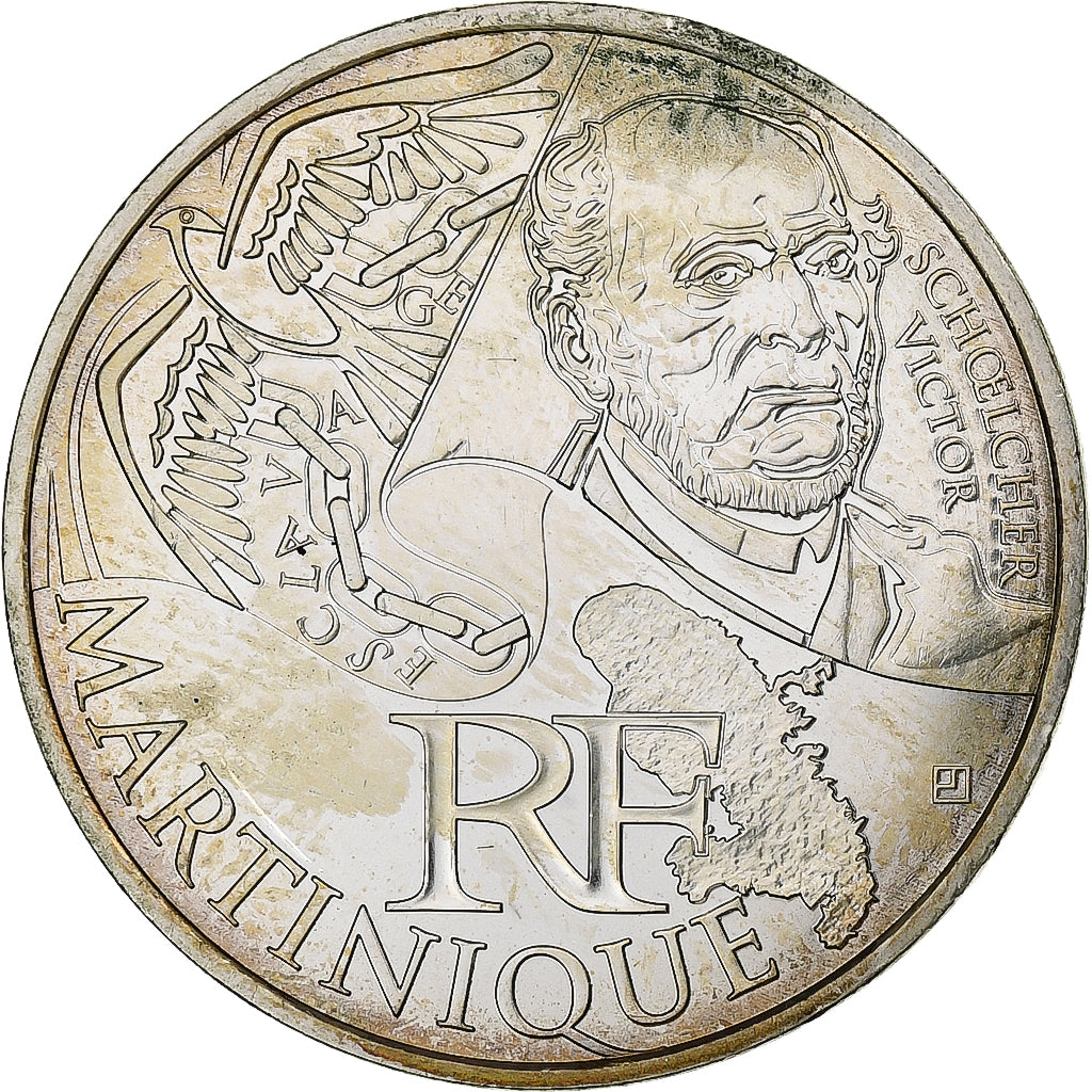 Frankreich, 10 Euro, Martinique, Victor Schoelcher, 2012, Paris, Silber, VZ