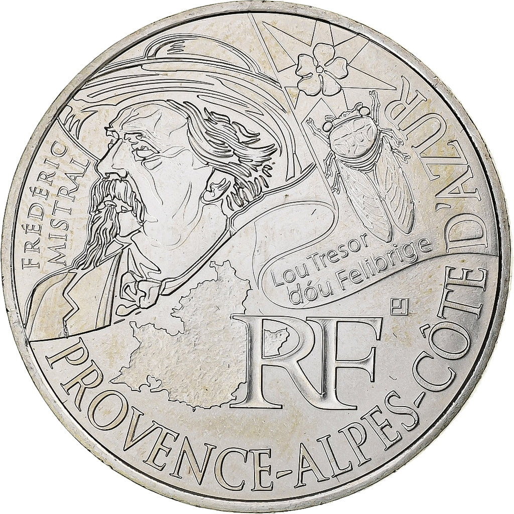 Francia, 10 Euro, Provence-Alpes-Côte d'Azur, Frédéric Mistral, 2012