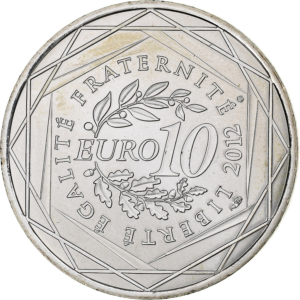France, 10 Euro, Aquitaine, De Montaigne, 2012, Paris, Silver, MS(63), KM:1863