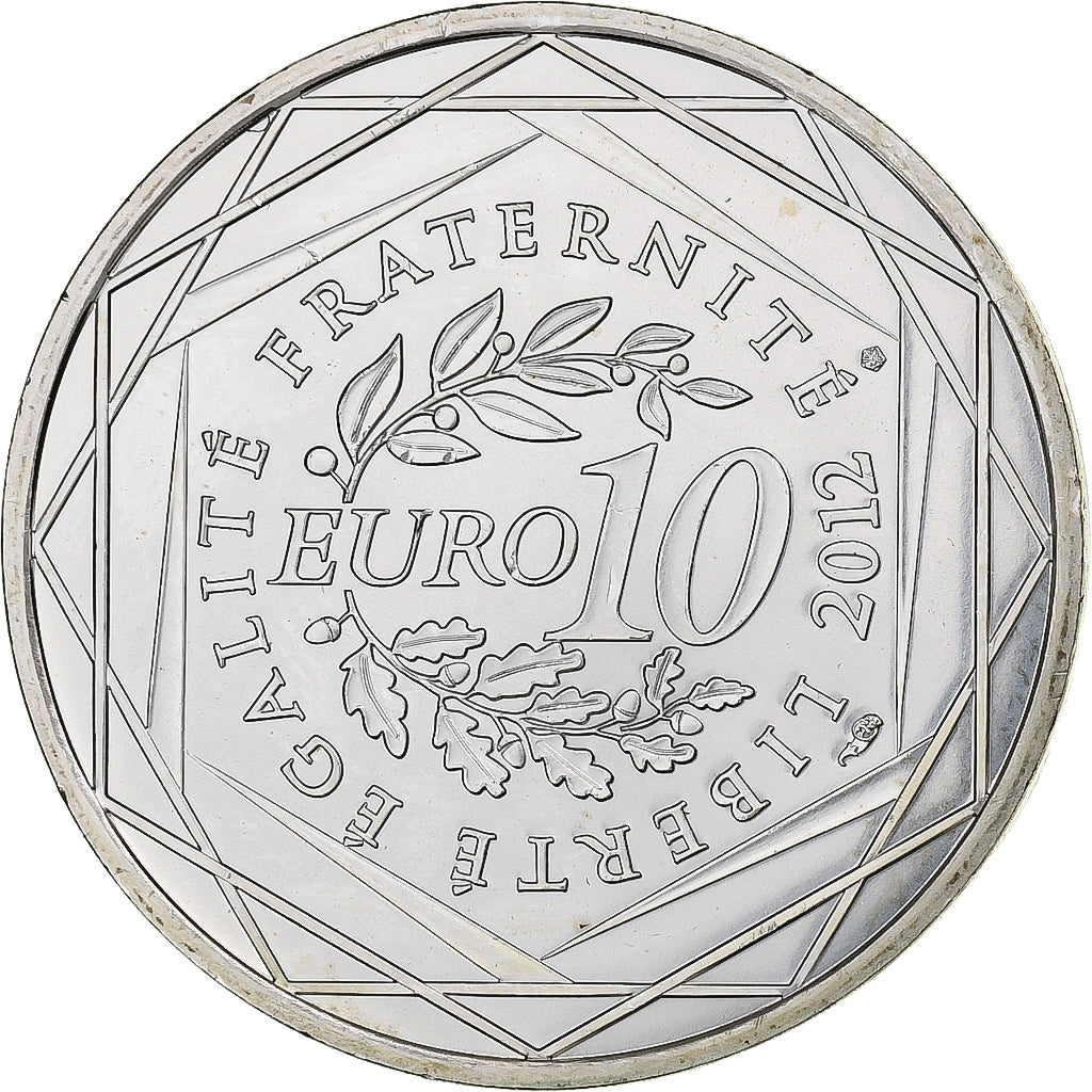 France, 10 Euro, Centre, Honoré de Balzac, 2012, Paris, Silver, MS(63), KM:1863