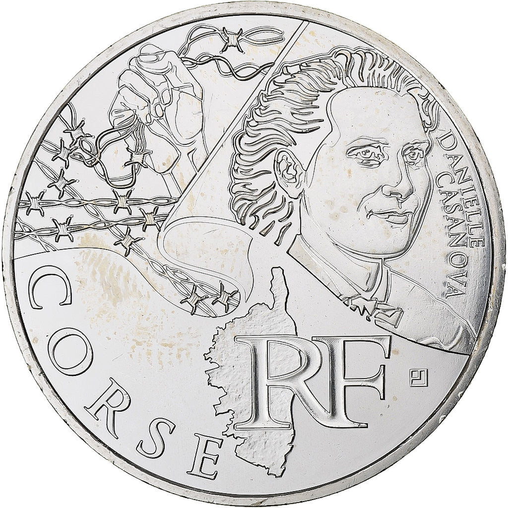 France, 10 Euro, Corse, Danielle Casanova, 2012, Paris, Silver, MS(63), KM:1863