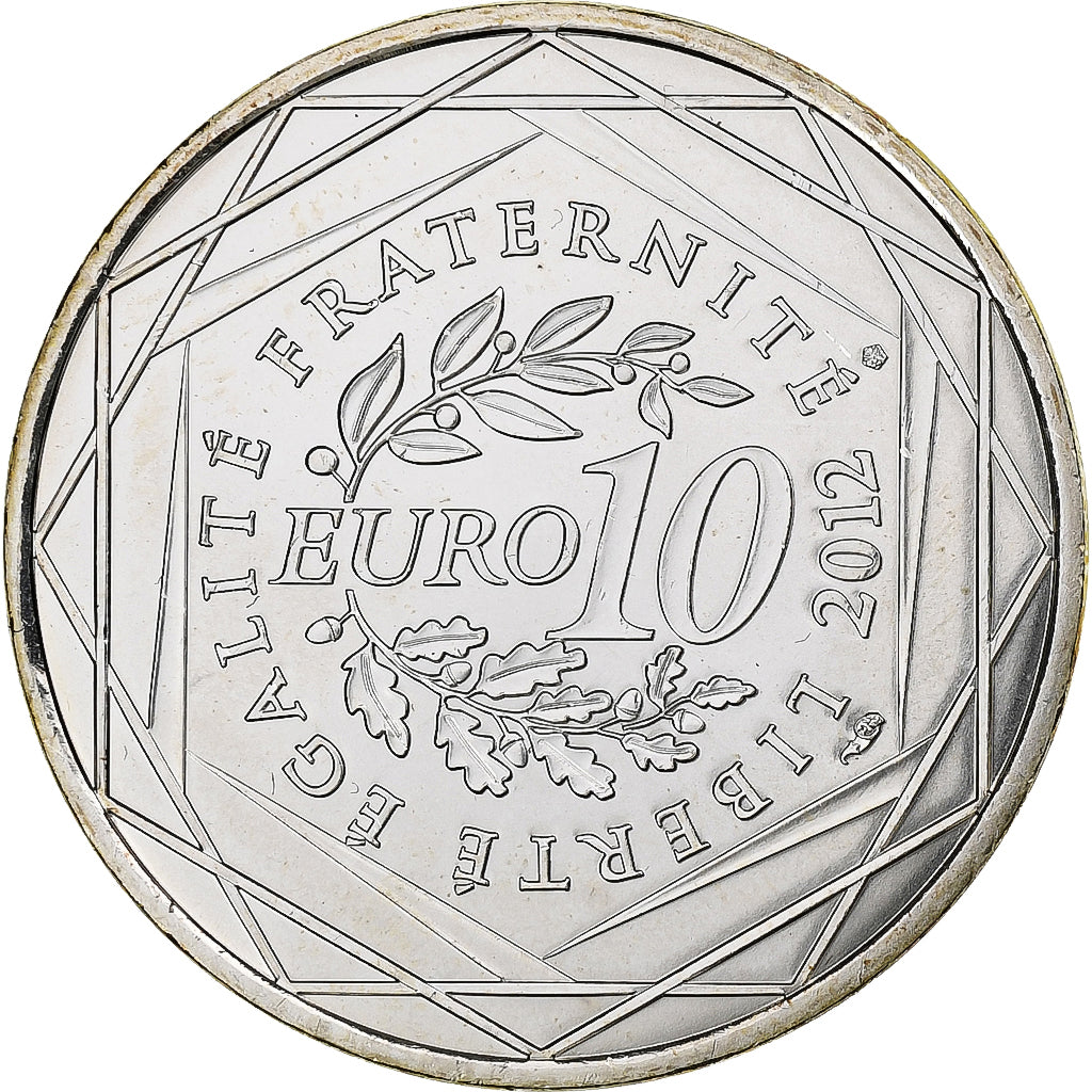 Frankrijk, 10 Euro, Haute-Normandie, Gustave Flaubert, 2012, Paris, Zilver