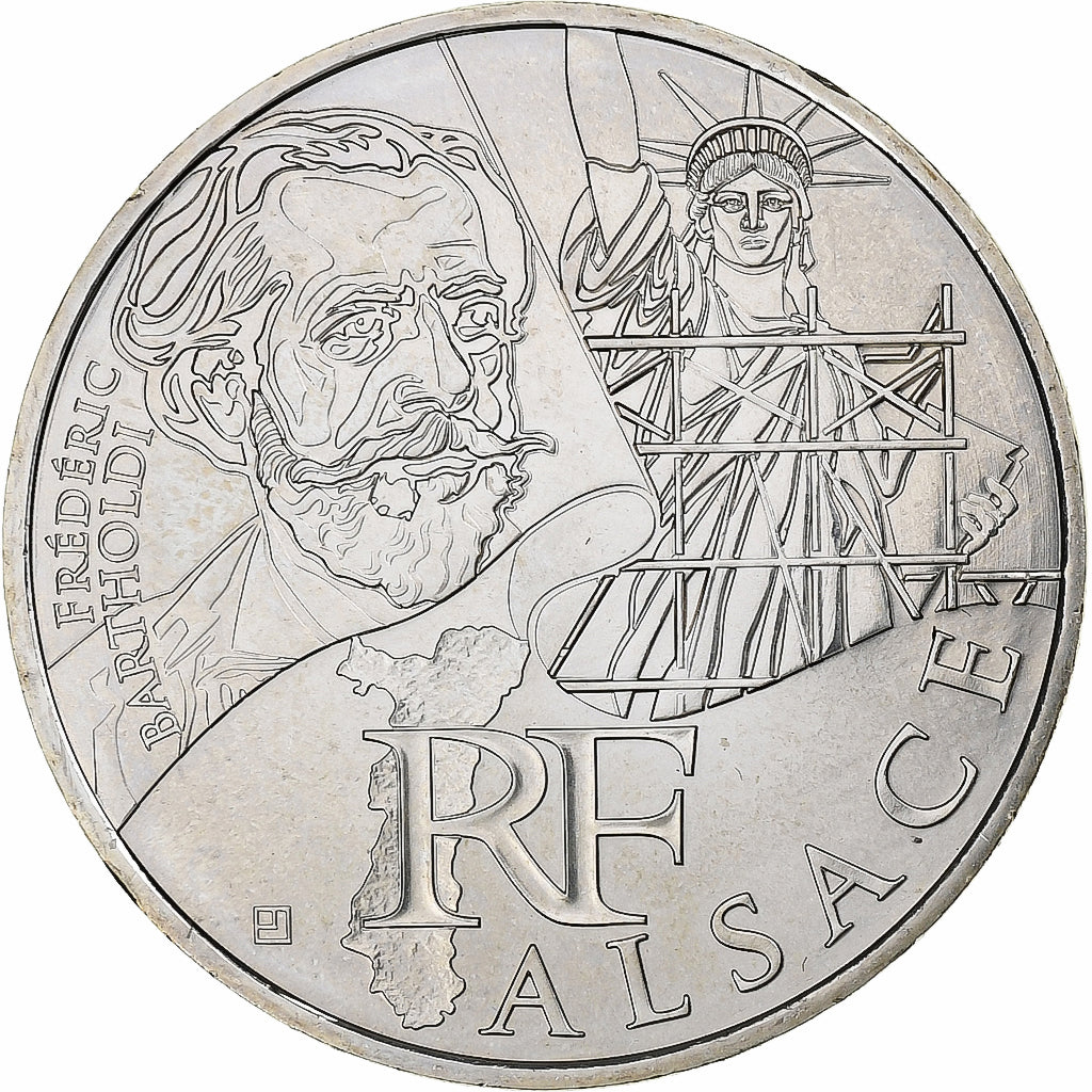 France, 10 Euro, Alsace, Frédéric Bartholdi, 2012, Paris, Silver, MS(63)
