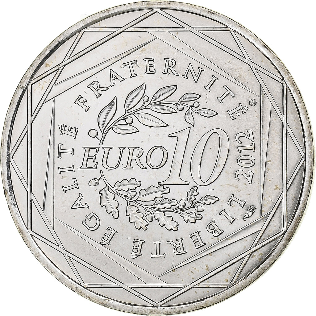 France, 10 Euro, Picardie, Jules Verne, 2012, Paris, Silver, MS(63), KM:1863