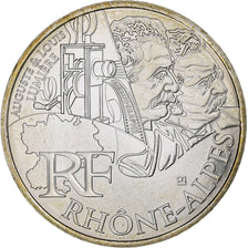 France, 10 Euro, Rhône-Alpes, Auguste et Louis Lumière, 2012, Paris, Silver