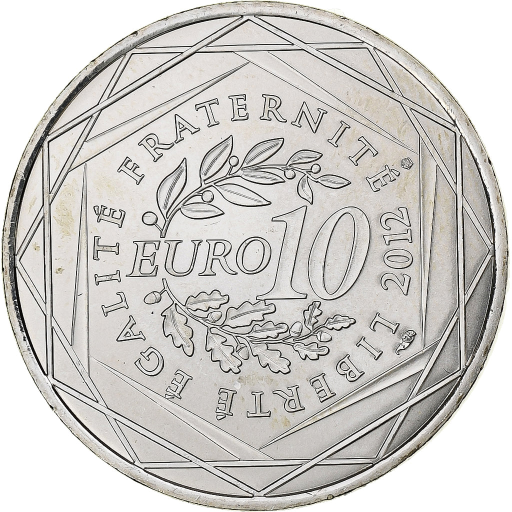 France, 10 Euro, Rhône-Alpes, Auguste et Louis Lumière, 2012, Paris, Silver