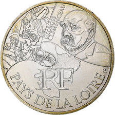 Francia, 10 Euro, Pays de la Loire, Georges Clemenceau, 2012, Paris, Plata, SC