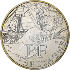 France, 10 Euro, Bretagne, Robert Surcouff, 2012, Paris, Silver, MS(63), KM:1863